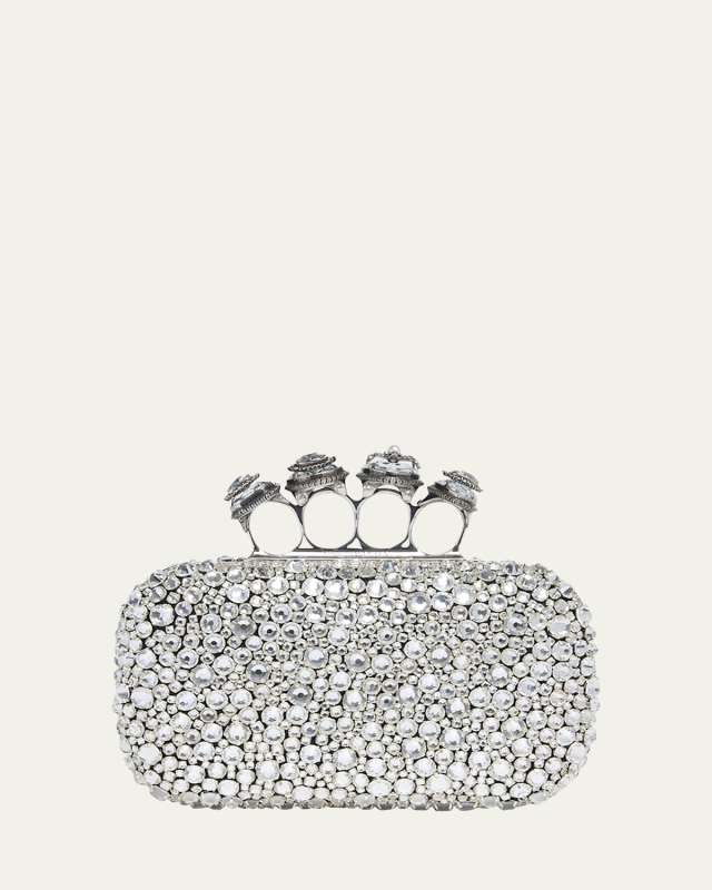 Skull Spider Four Ring Crystal Clutch Bag